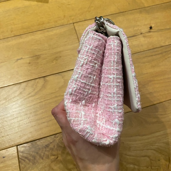 Badgley Mischka pink tweed crossbody purse - Picture 7 of 14